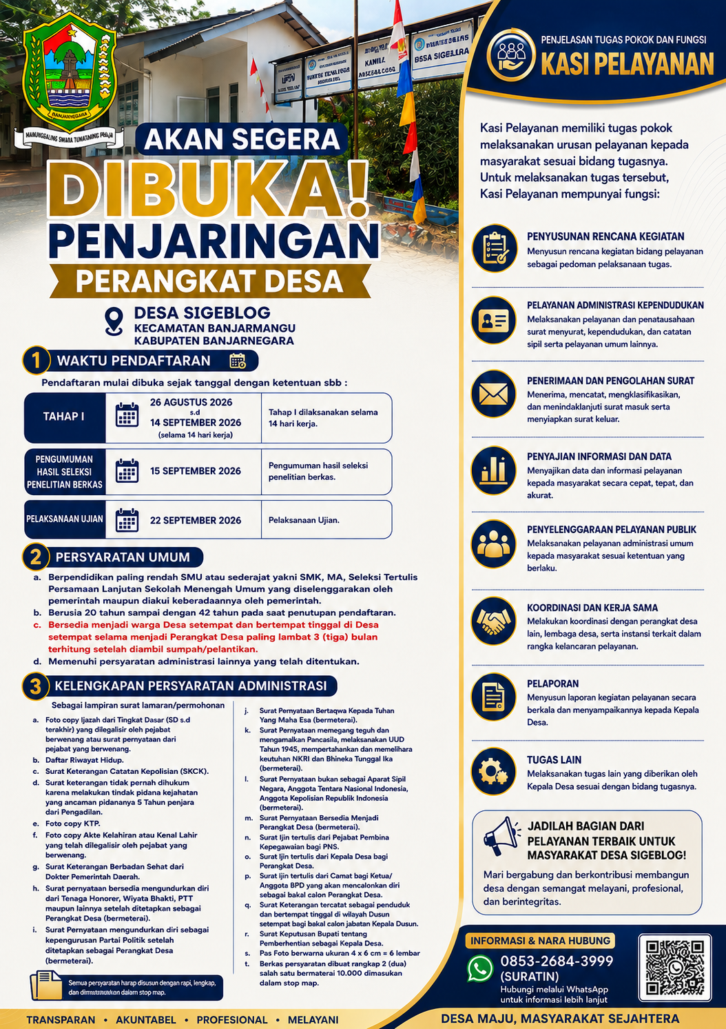 Pamflet Penjaringan Desa Sigeblog